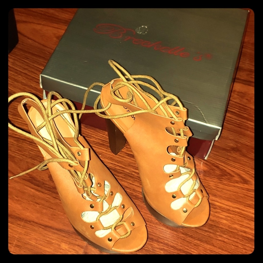 Ankle Tie Wedge Heel Brecklle's shoe